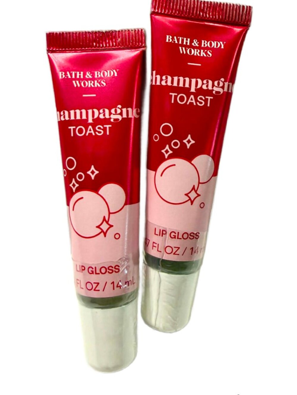 Bath & Body Works CHAMPAGNE TOAST Lip Gloss 0.47 ml Each NEW, Lot of 2
